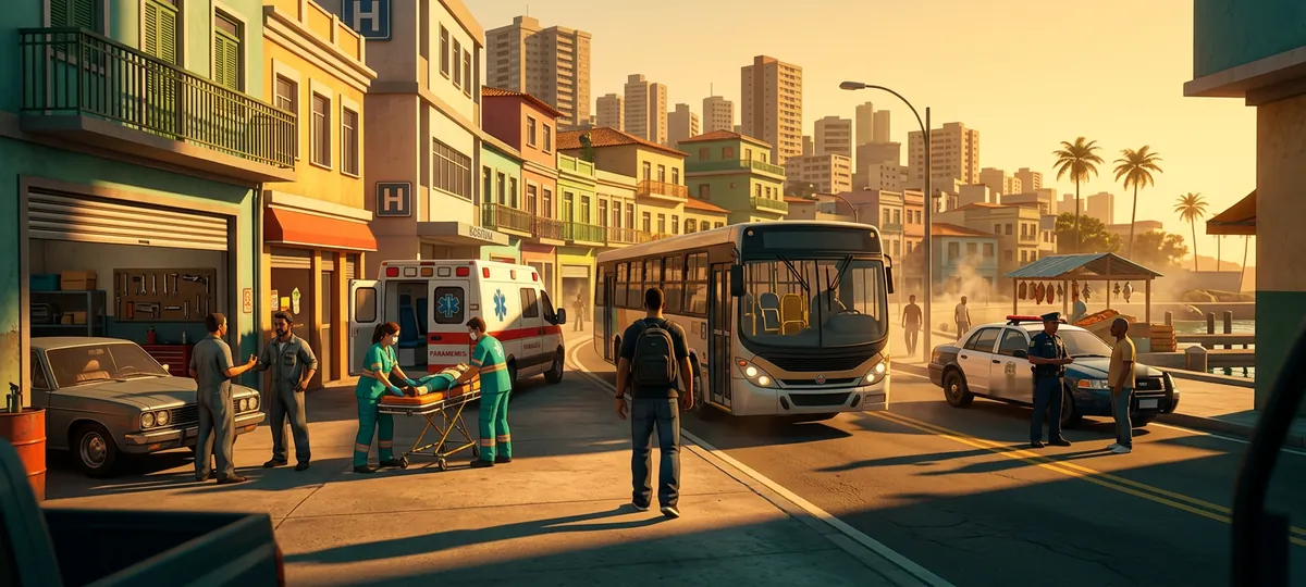 Recém-chegado desembarcando na Nova Capital ao pôr do sol